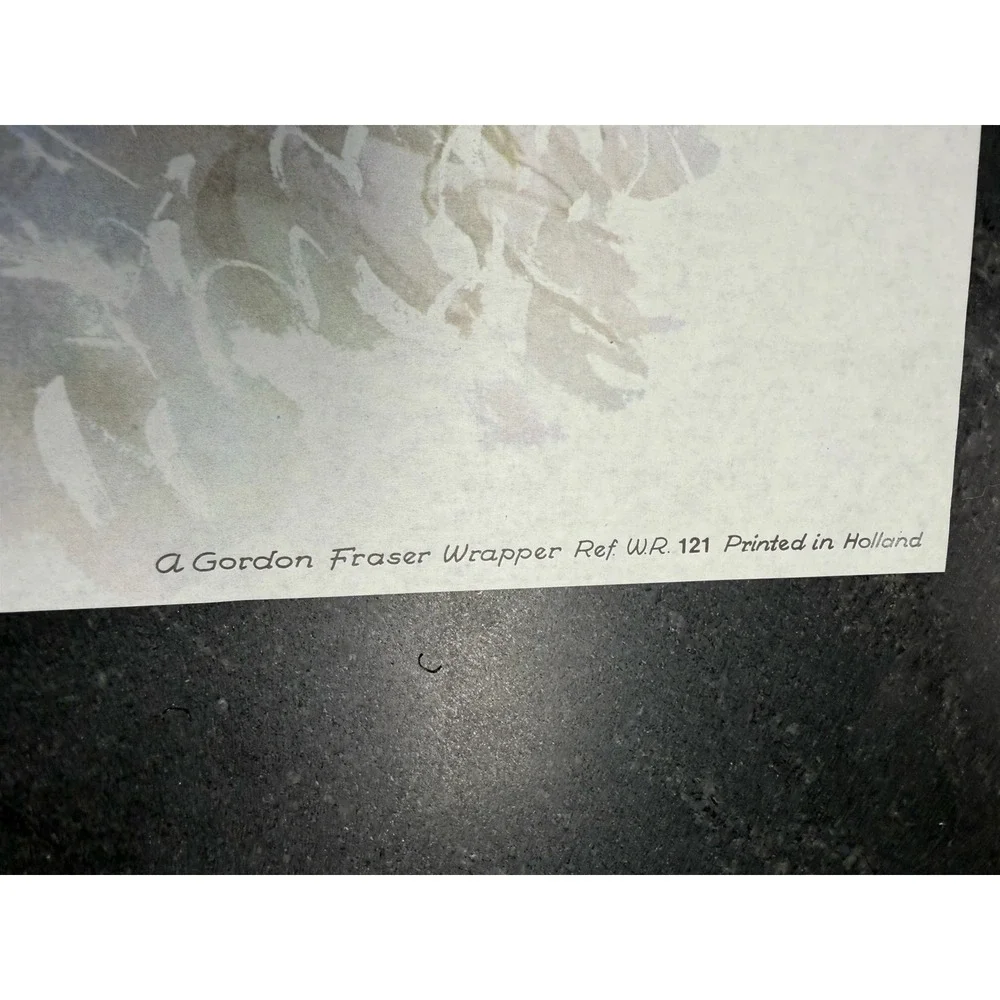 Vtg 1960s Gordon Fraser Victorian Christmas Scene Wrapping Paper Unused Sheet